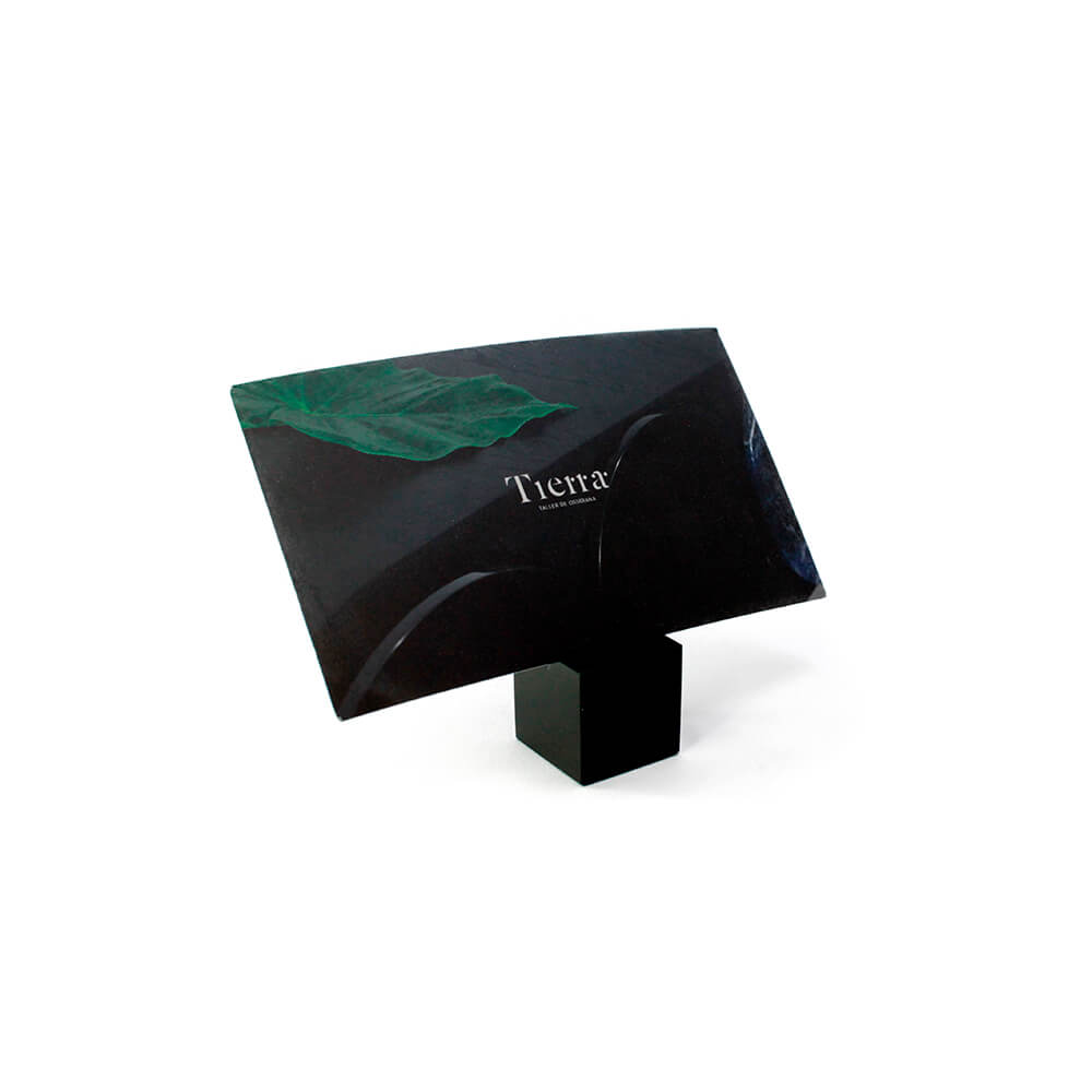 REGALO CORPORATIVO Set de porta plumas y porta tarjetas de obsidiana negra