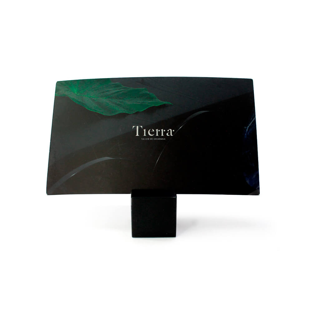 REGALO CORPORATIVO Set de porta plumas y porta tarjetas de obsidiana negra