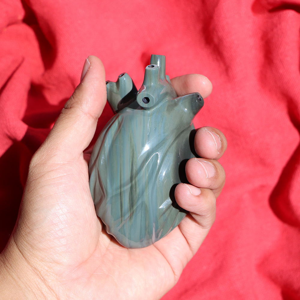 Corazón obsidiana verde 3