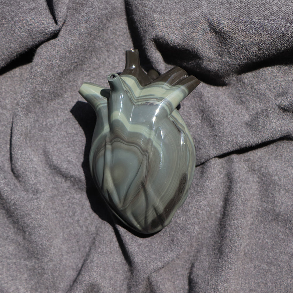 Corazón obsidiana verde 4