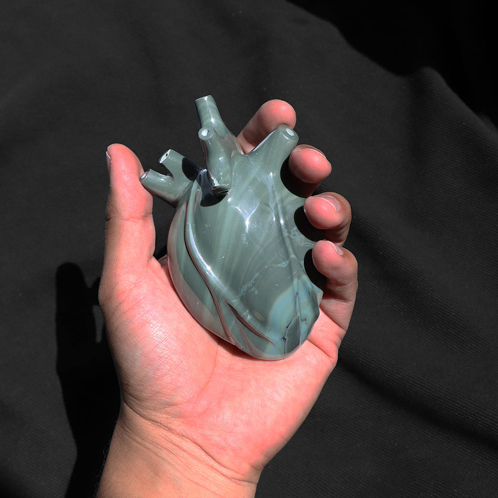 Corazón obsidiana verde 5