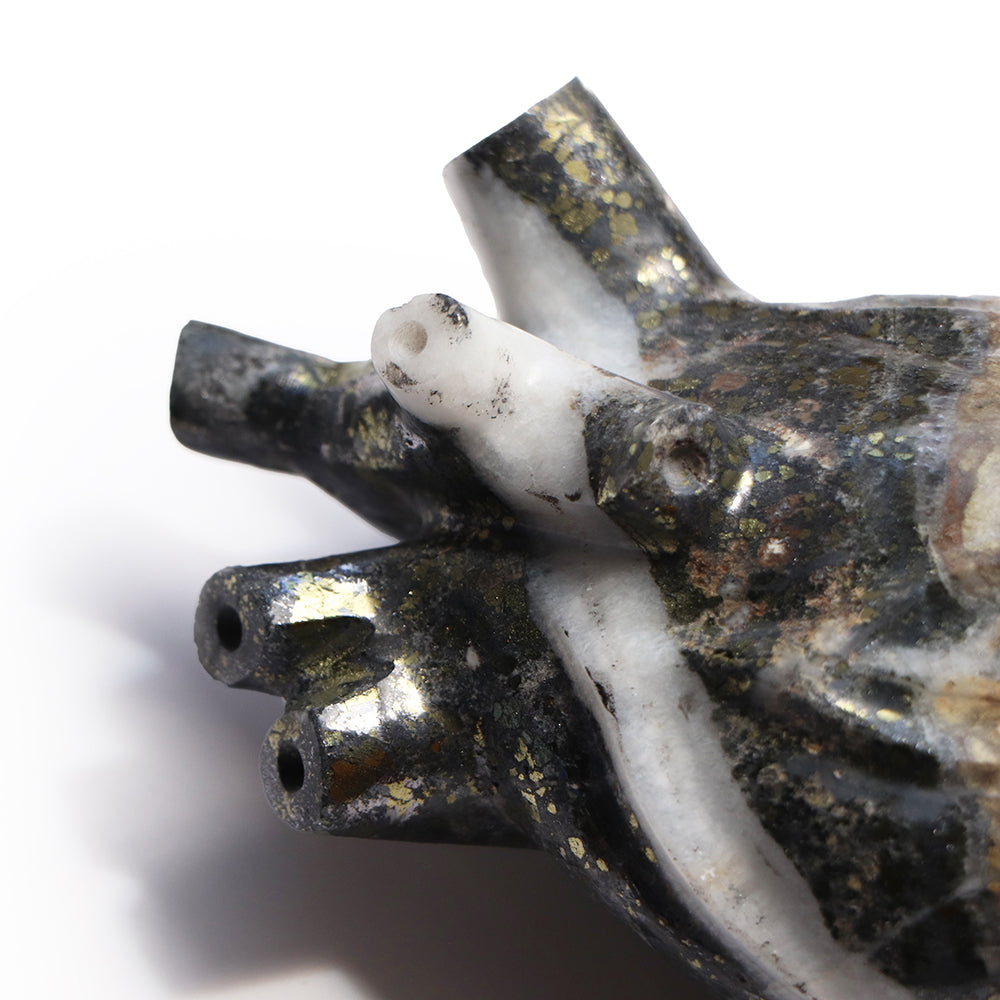 Corazón de pirita y cuarzo