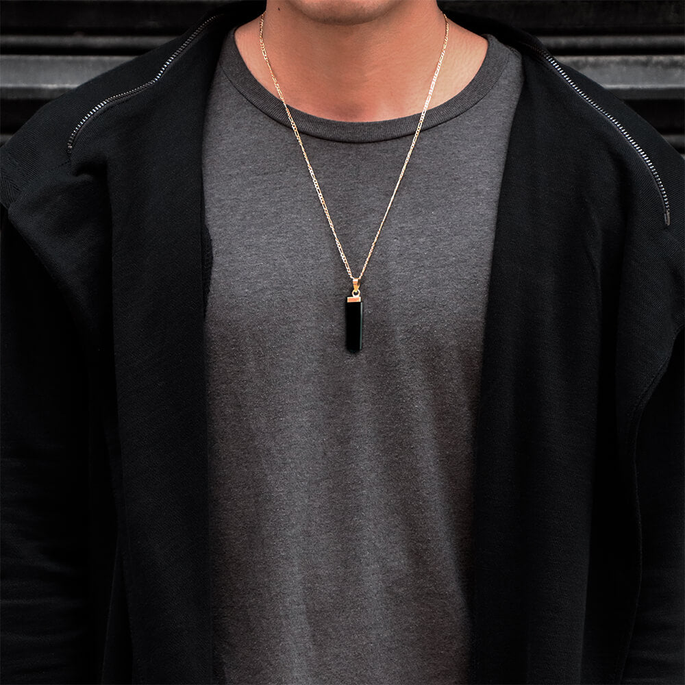 Péndulo obsidiana negra con latón