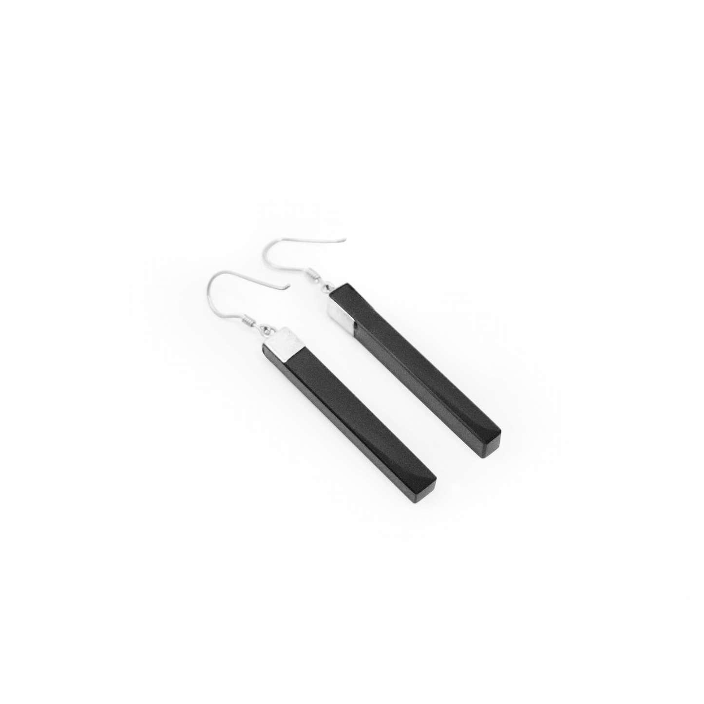 Modern earring obsidiana
