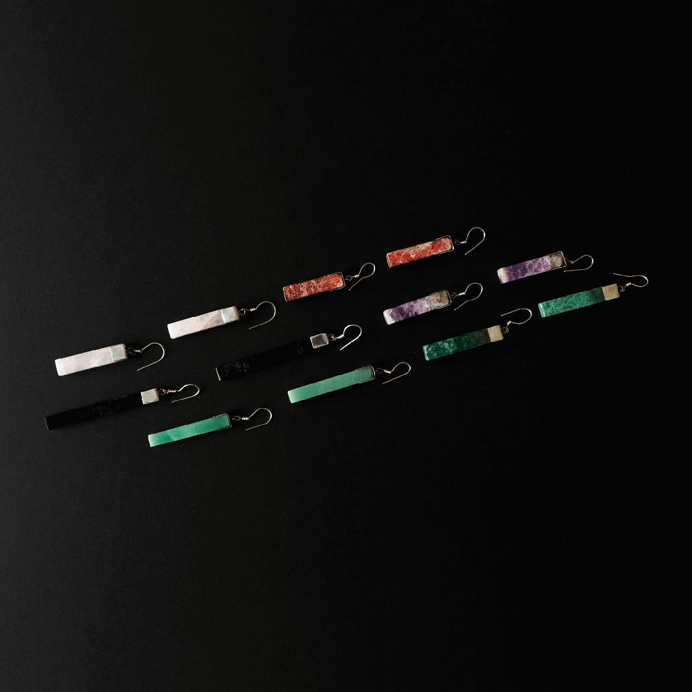 Modern earrings amatista