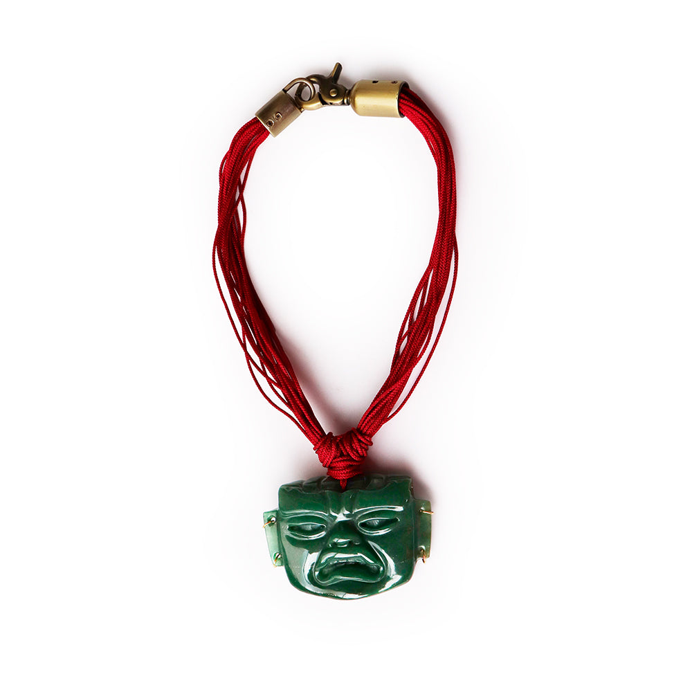 Máscara de aventurina con aretes