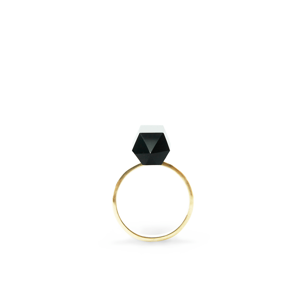 Anillo péndulo obsidiana