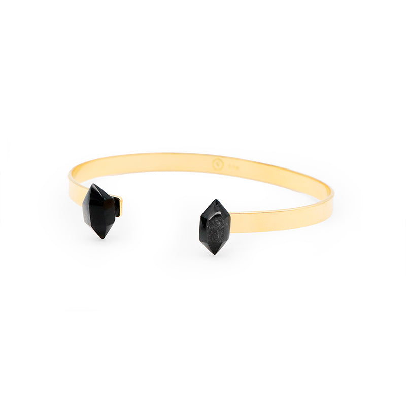 brazalete de plata con obsidiana