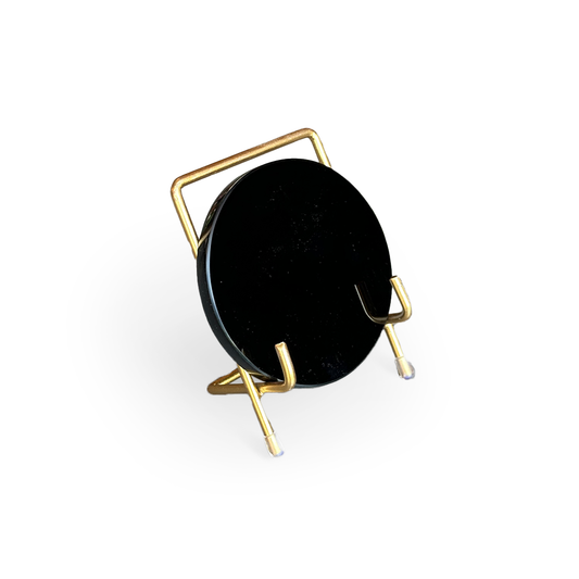Espejo de obsidiana 10cm con base