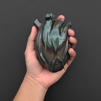 Corazón obsidiana arcoíris