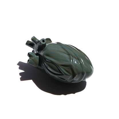 Corazón obsidiana verde 3