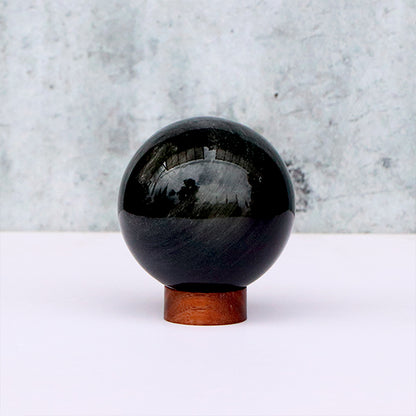 Esfera de obsidiana plateada