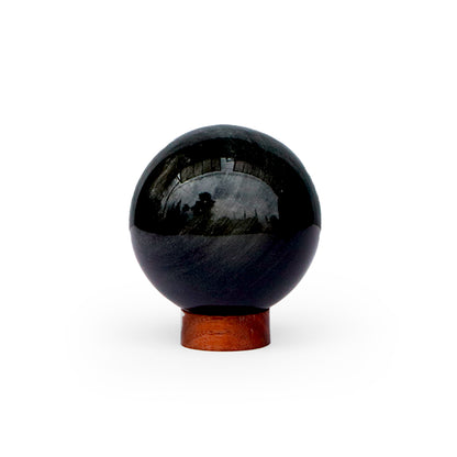 Esfera de obsidiana plateada