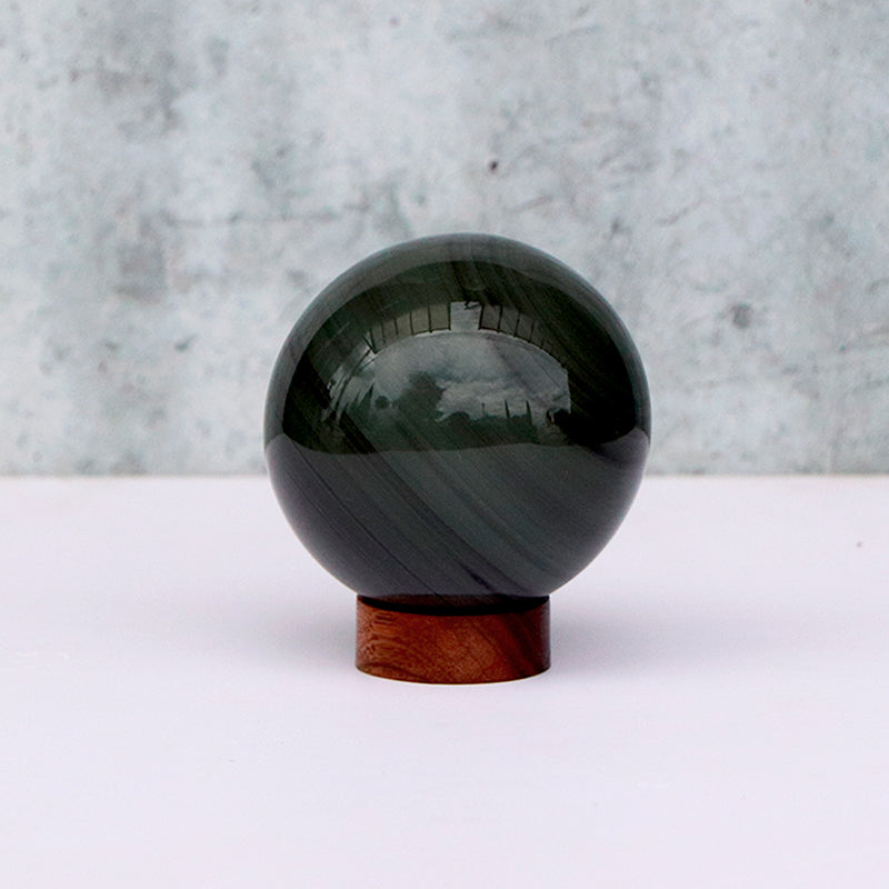 Esfera de obsidiana verde mediana 2