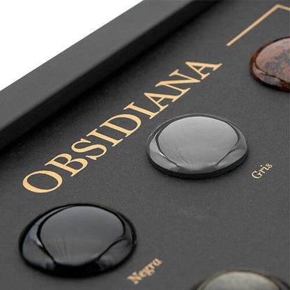 REGALO CORPORATIVO Cuadro con 9 tipos de obsidiana